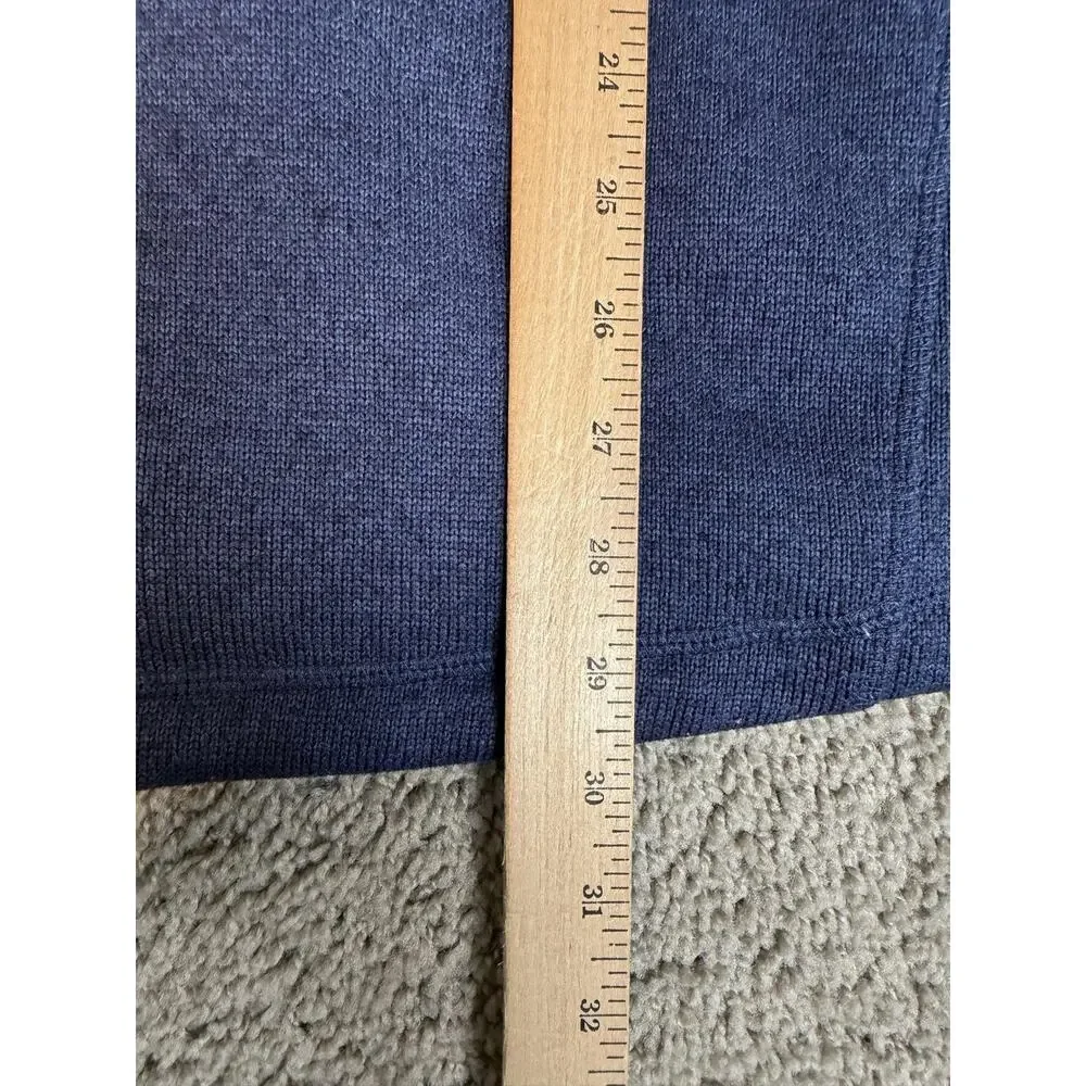 L.L. Bean Sweater Jacket Mens LT Slightly Fitted Blue Full Zip Mock Neck Fleece